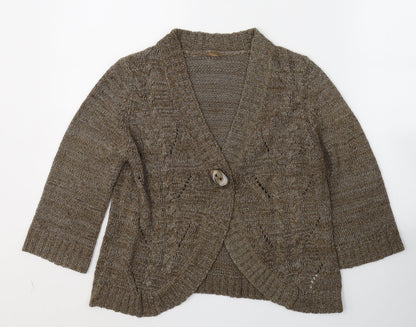 Womens UK Size 14 Evie Brown Cardigan Jumper