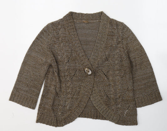 Womens UK Size 14 Evie Brown Cardigan Jumper