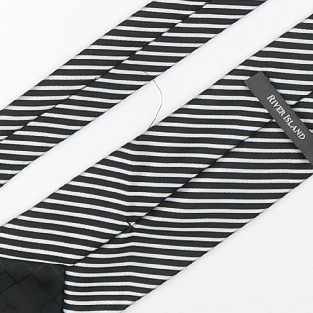 River Island  Mens Multicoloured Striped Polyester Pointed Tie One Size