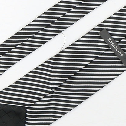 River Island  Mens Multicoloured Striped Polyester Pointed Tie One Size
