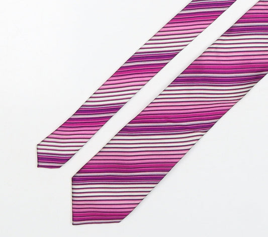 NEXT Mens Multicoloured Striped Silk Pointed Tie One Size