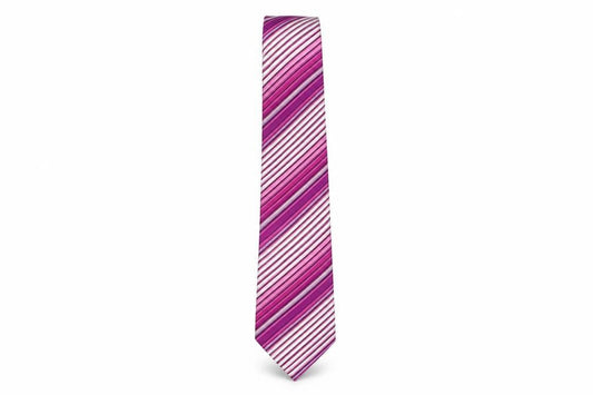 Front view of Next men’s multicoloured striped silk pointed tie one size