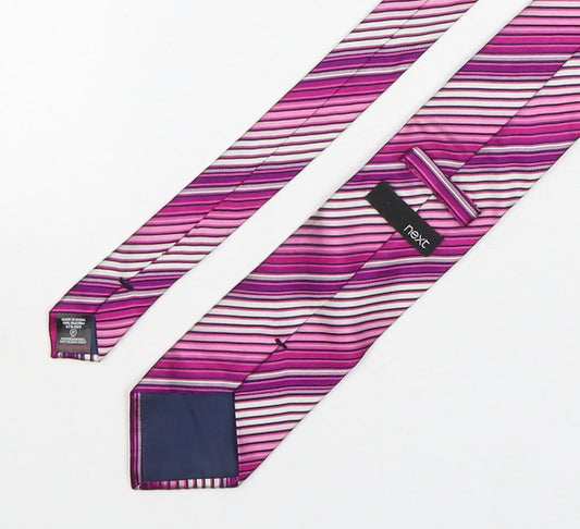NEXT Mens Multicoloured Striped Silk Pointed Tie One Size