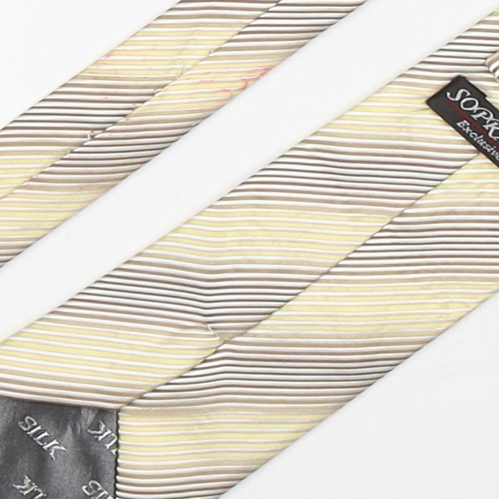 Soprano Mens Multicoloured Striped Silk Pointed Tie One Size