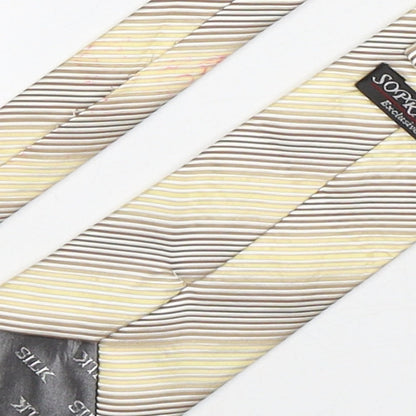 Soprano Mens Multicoloured Striped Silk Pointed Tie One Size