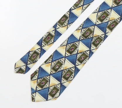 Luciano Gatti Mens Multicoloured Geometric Polyester Pointed Tie One Size