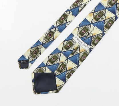Luciano Gatti Mens Multicoloured Geometric Polyester Pointed Tie One Size