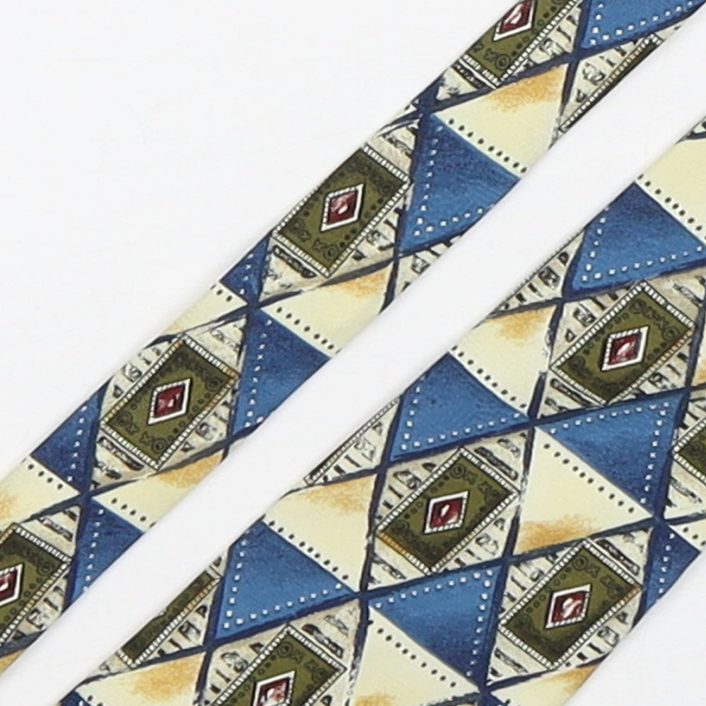 Luciano Gatti Mens Multicoloured Geometric Polyester Pointed Tie One Size