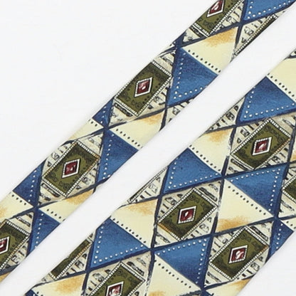 Luciano Gatti Mens Multicoloured Geometric Polyester Pointed Tie One Size
