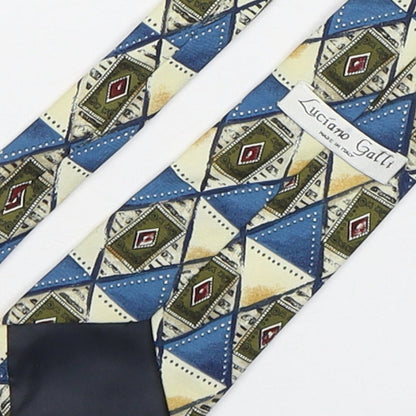 Luciano Gatti Mens Multicoloured Geometric Polyester Pointed Tie One Size