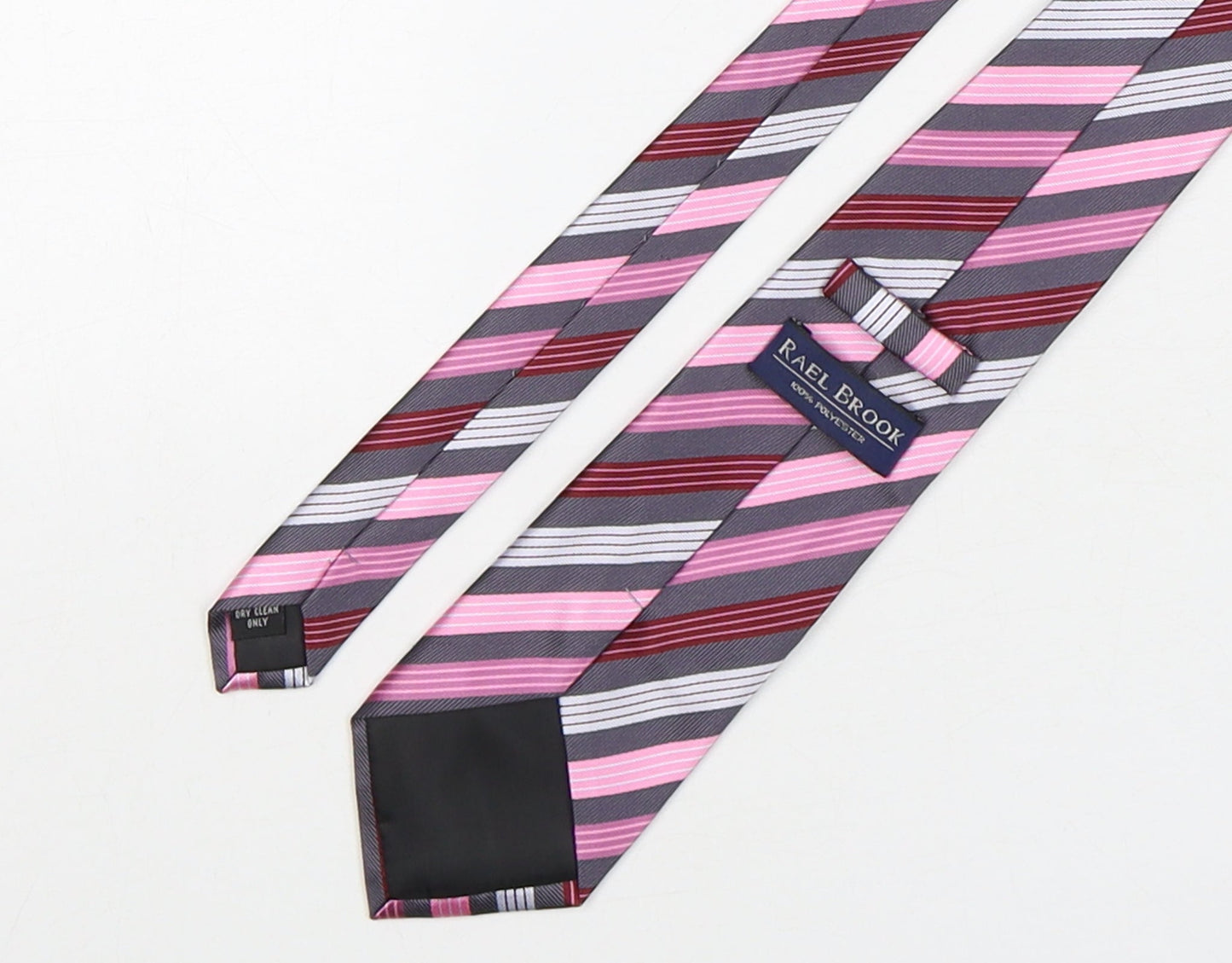 Rael Brook Mens Multicoloured Striped Polyester Pointed Tie One Size
