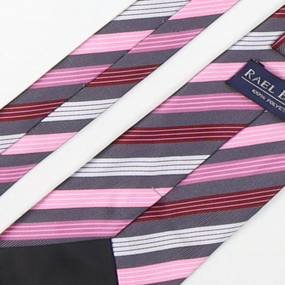 Rael Brook Mens Multicoloured Striped Polyester Pointed Tie One Size