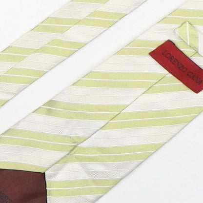 Lorenzo Cana  Mens Multicoloured Striped Silk Pointed Tie One Size