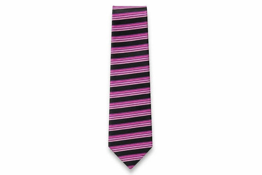 Front view of Michelsons men’s multicoloured striped silk pointed tie one size