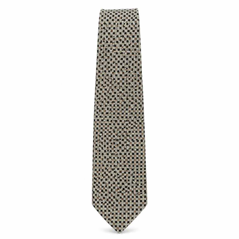 Front view of Alexander Julian men’s multicoloured plaids & checks silk pointed tie one size
