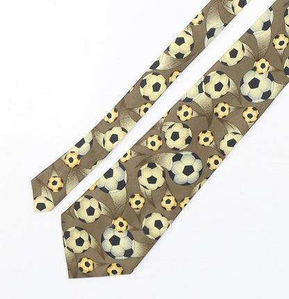 Rene Chagal Mens Multicoloured Geometric Silk Pointed Tie One Size - Football