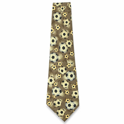 Front view of Rene Chagal men’s multicoloured geometric silk pointed tie one size - football