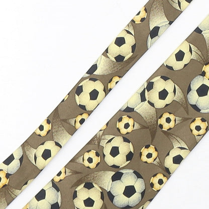 Rene Chagal Mens Multicoloured Geometric Silk Pointed Tie One Size - Football