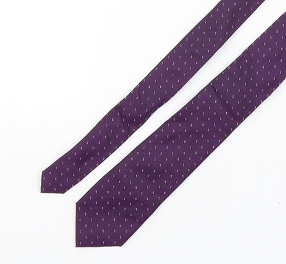 Mens Blazer Purple Geometric  Pointed Tie