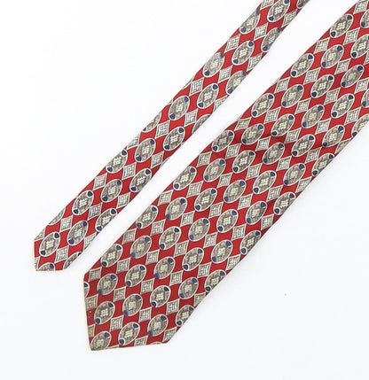 Marks and Spencer Mens Multicoloured Geometric Silk Pointed Tie One Size