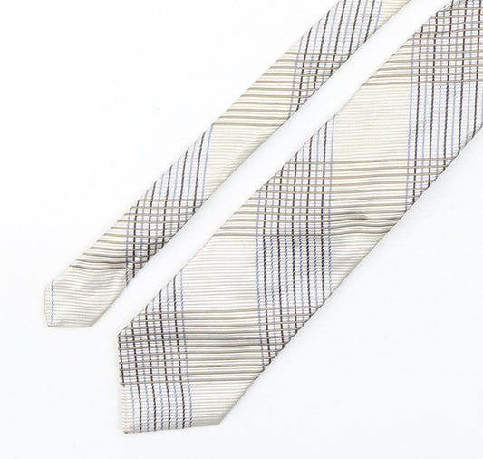 Marks and Spencer Mens Multicoloured Plaids & Checks Silk Pointed Tie One Size