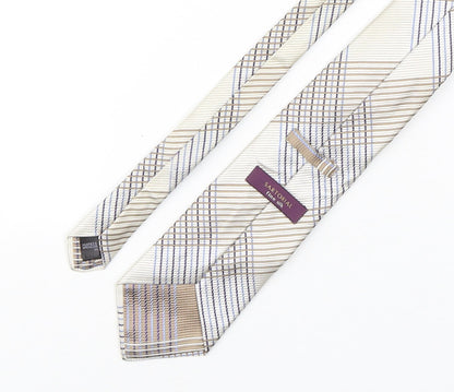 Marks and Spencer Mens Multicoloured Plaids & Checks Silk Pointed Tie One Size