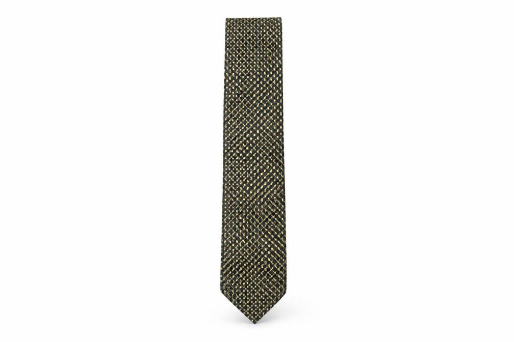 Front view of Charles Rose men’s multicoloured geometric silk pointed tie one size