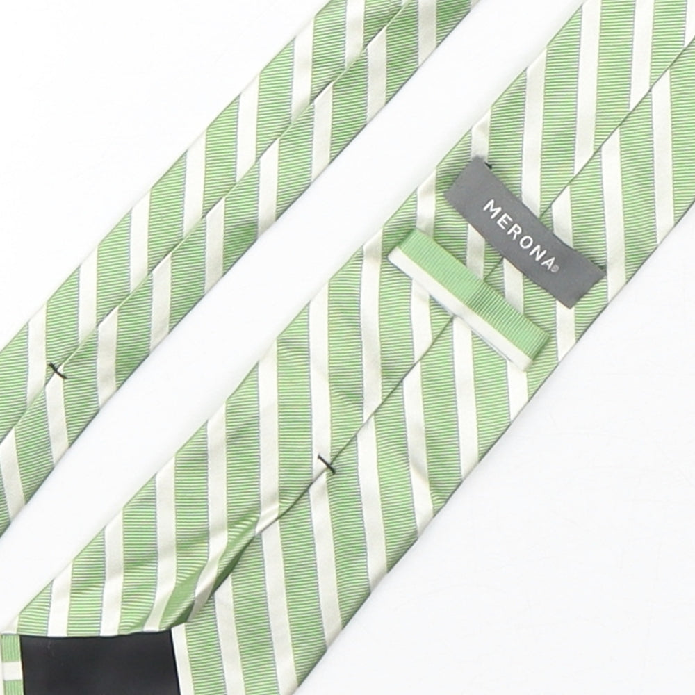 Merona  Mens Multicoloured Striped Silk Pointed Tie One Size