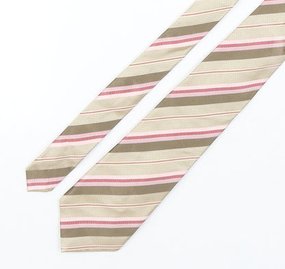 Marks and Spencer Mens Multicoloured Striped Silk Pointed Tie One Size