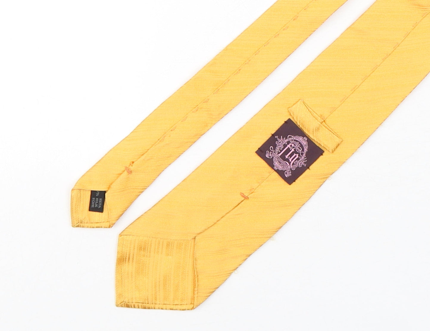 Daniel Lazaro Figuerdo Mens Gold Striped Silk Pointed Tie One Size