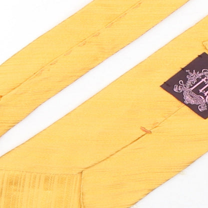Daniel Lazaro Figuerdo Mens Gold Striped Silk Pointed Tie One Size