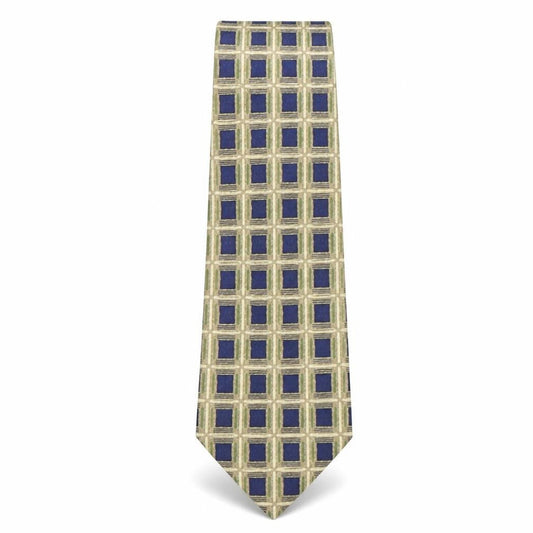 Front view of Michelsons men’s multicoloured plaids & checks silk pointed tie one size
