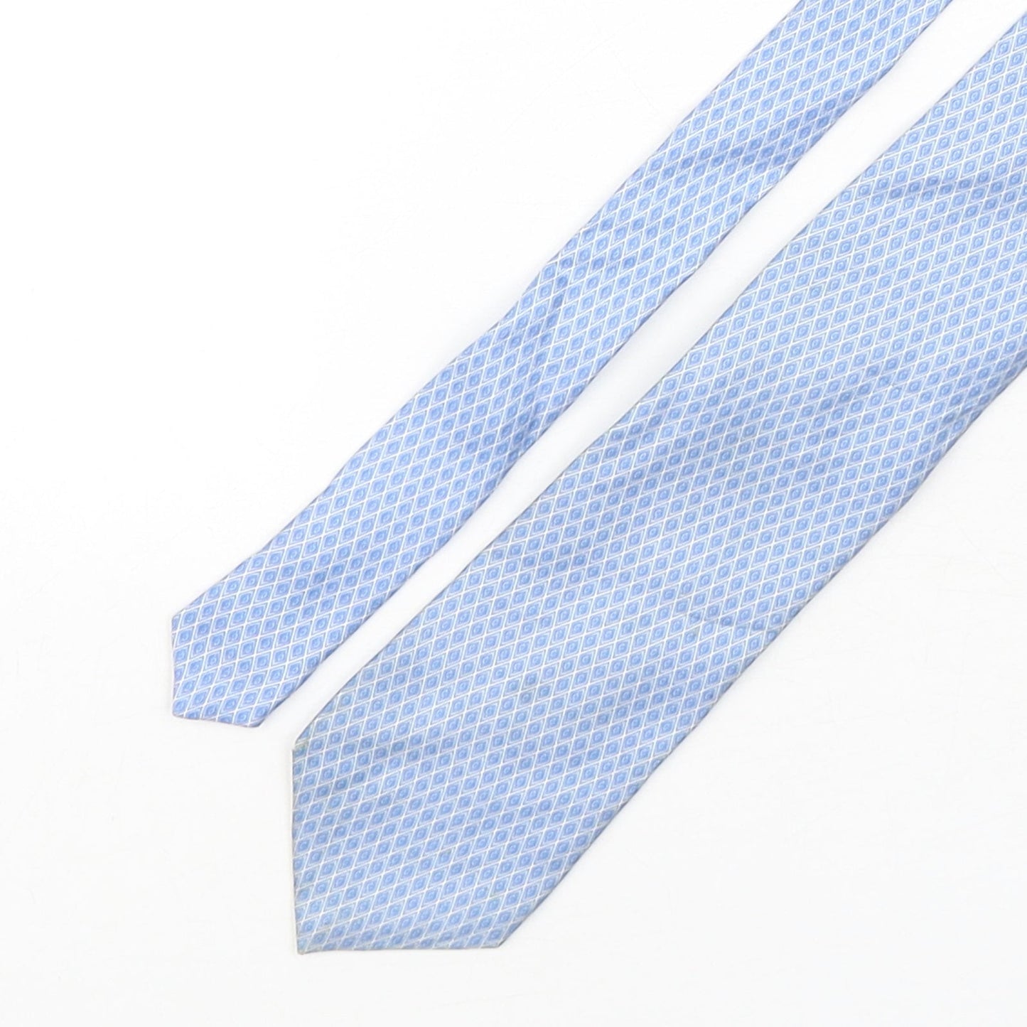 Mens Frangi Blue Geometric  Pointed Tie