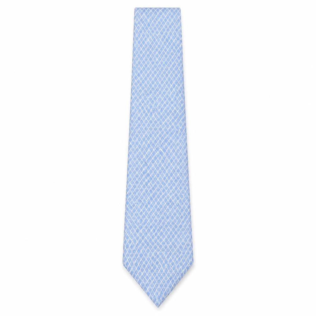 Mens Frangi Blue Geometric  Pointed Tie