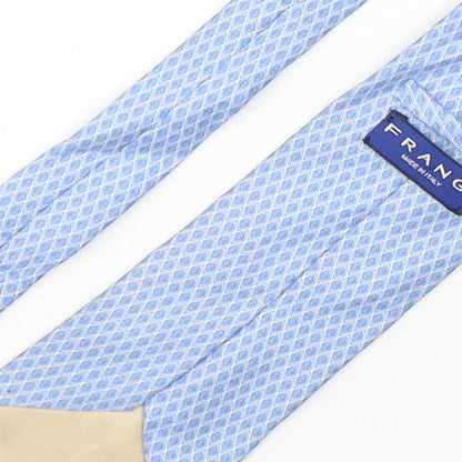 Mens Frangi Blue Geometric  Pointed Tie