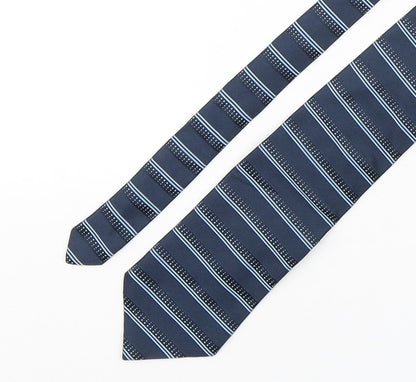 Preworn Mens Blue Striped Silk Pointed Tie One Size
