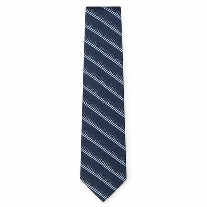 Front view of Preworn men’s blue striped silk pointed tie one size