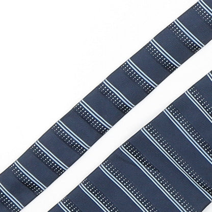 Preworn Mens Blue Striped Silk Pointed Tie One Size