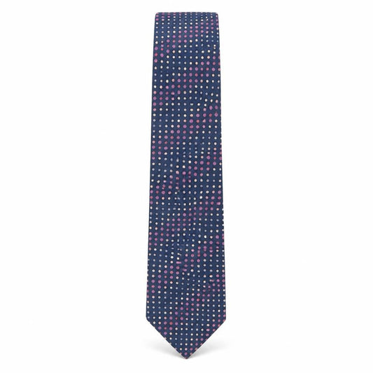 Front view of Marks & Spencer men’s multicoloured polka dot silk pointed tie one size