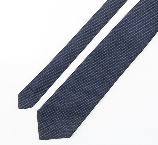 Marks and Spencer Mens Blue Polka Dot Polyester Pointed Tie One Size