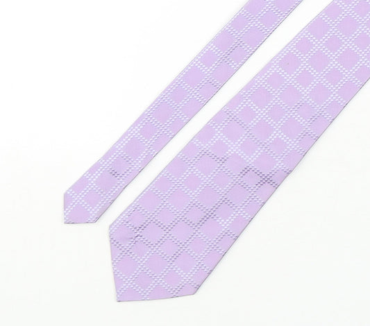 Michelsons Mens Purple Plaids & Checks Silk Pointed Tie One Size