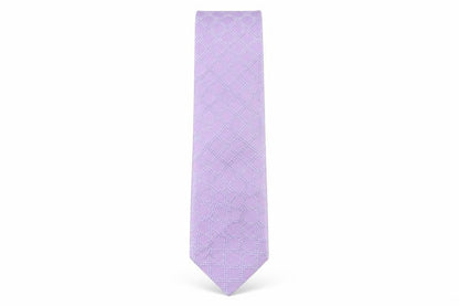 Front view of Michelsons men’s purple plaids & checks silk pointed tie one size