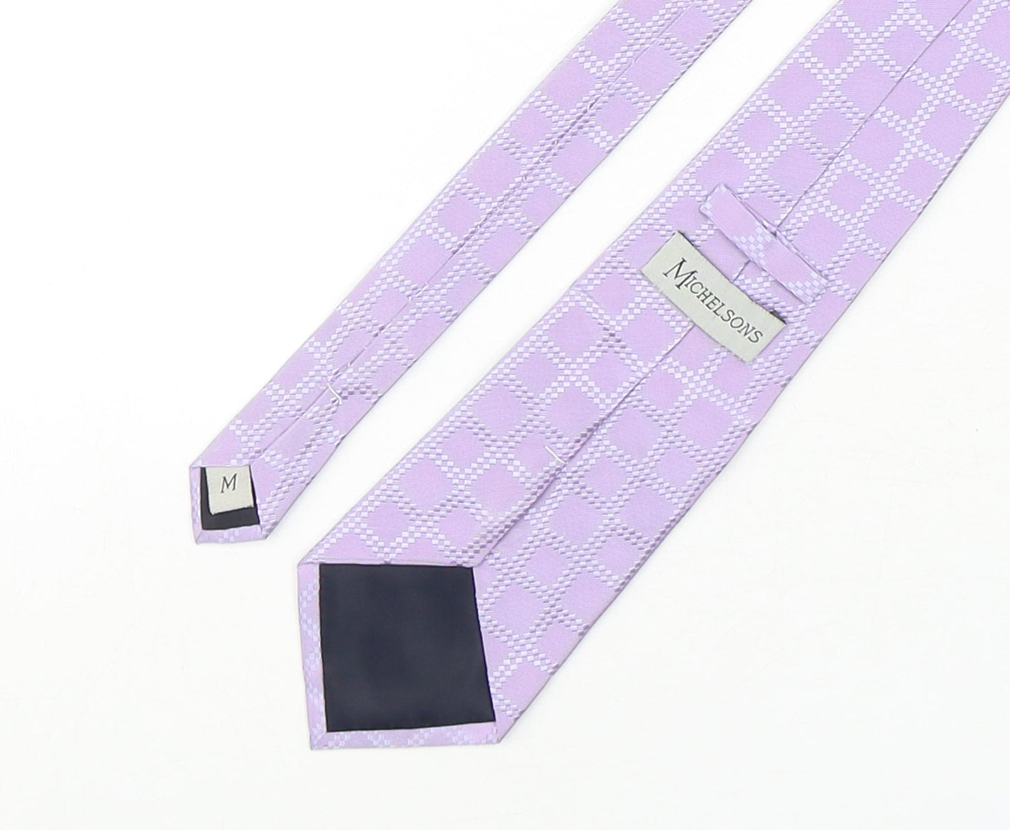 Michelsons Mens Purple Plaids & Checks Silk Pointed Tie One Size