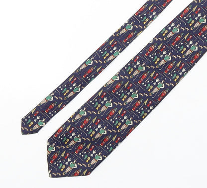 Marks and Spencer Mens Multicoloured Geometric Silk Pointed Tie One Size