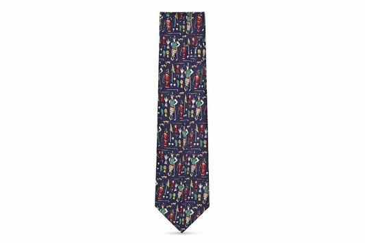 Front view of Marks & Spencer men’s multicoloured geometric silk pointed tie one size