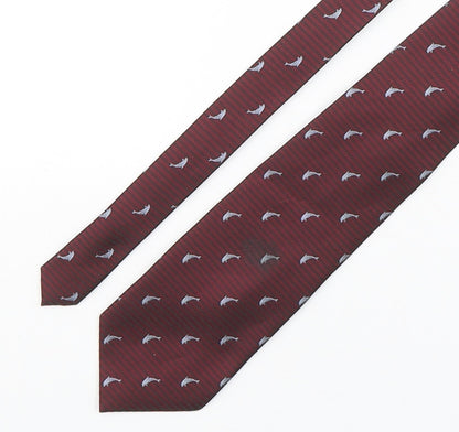 LR Seta  Mens Multicoloured Geometric Polyester Pointed Tie One Size - Dolphin