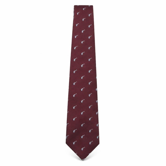 Front view of LR Seta men’s multicoloured geometric polyester pointed tie one size - dolphin