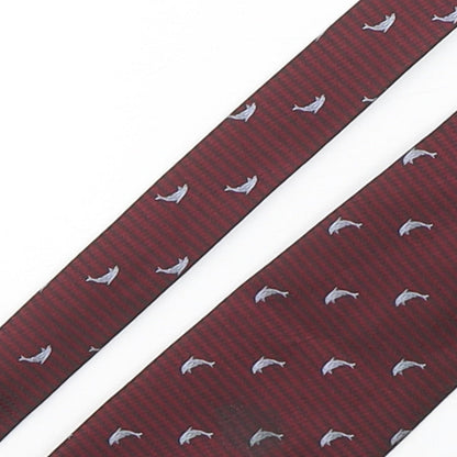 LR Seta  Mens Multicoloured Geometric Polyester Pointed Tie One Size - Dolphin