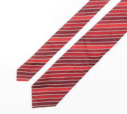 NEXT Mens Red Striped Silk Pointed Tie One Size