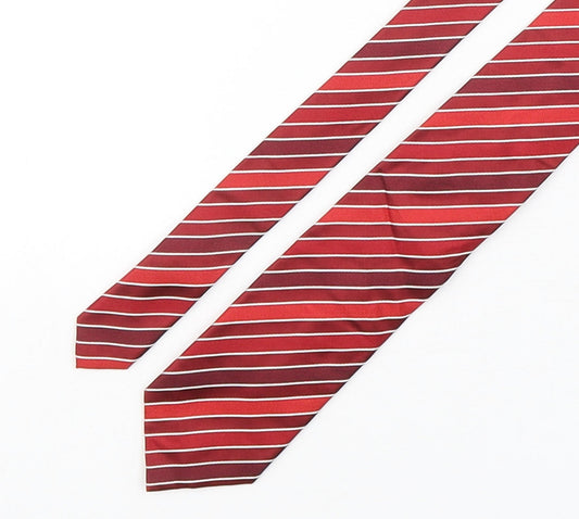 NEXT Mens Red Striped Silk Pointed Tie One Size